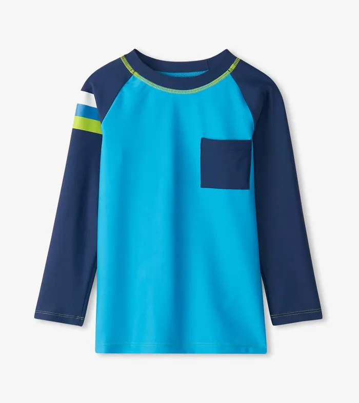 Boys Malibu Blue Long Sleeve Rashguard Hatley