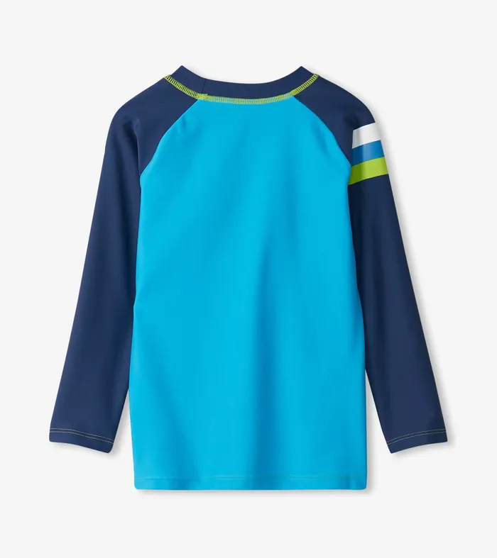 Boys Malibu Blue Long Sleeve Rashguard Hatley