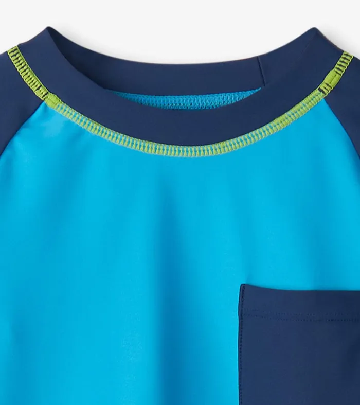 Boys Malibu Blue Long Sleeve Rashguard Hatley