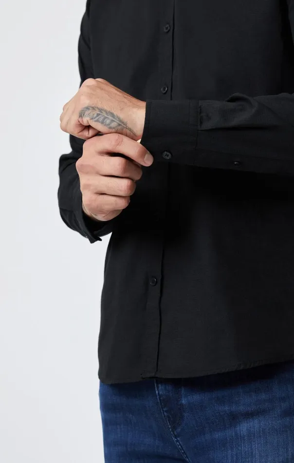 Button UpLong Sleeve Shirt In Black Men Mavi Jeans TShirts Button UpLong Sleeve Shirt In Black Men Mavi Jeans TShirts