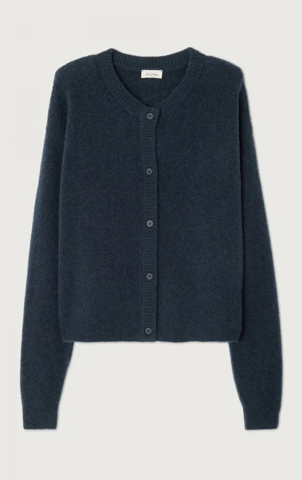 Cardigan Damsville Navy Blue Black Melange Women American Vintage Jumpers and Cardigans Cardigan Damsville Navy Blue Black Melange Women American Vintage Jumpers and Cardigans