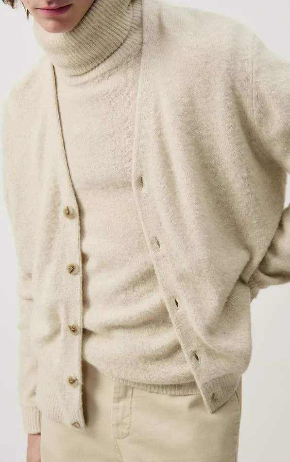 Cardigan Falyday Melange Biscuit Men American Vintage Jumpers and Cardigans Cardigan Falyday Melange Biscuit Men American Vintage Jumpers and Cardigans