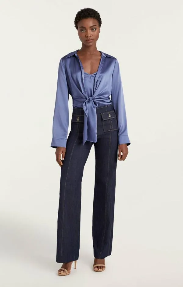 Cinq Sept Ally Top Soft Peri Women Long Sleeve Tops