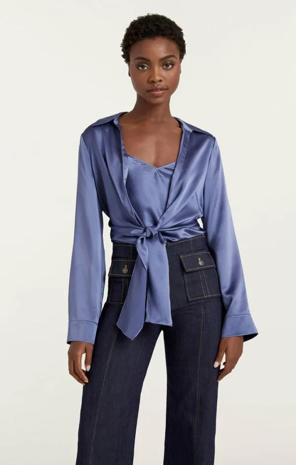 Cinq Sept Ally Top Soft Peri Women Long Sleeve Tops