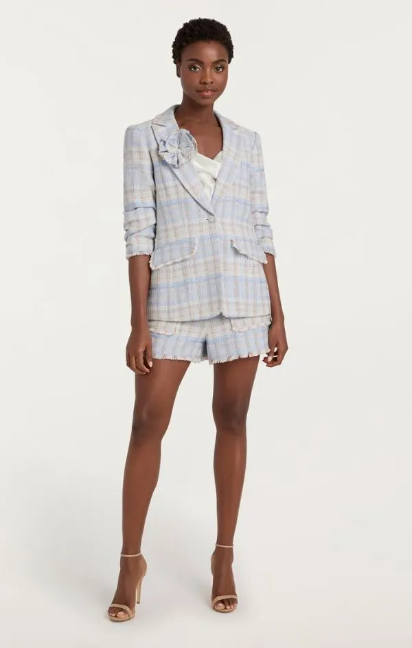 Cinq Sept Boxweave Pricilla Blazer Skylight Women Blazers