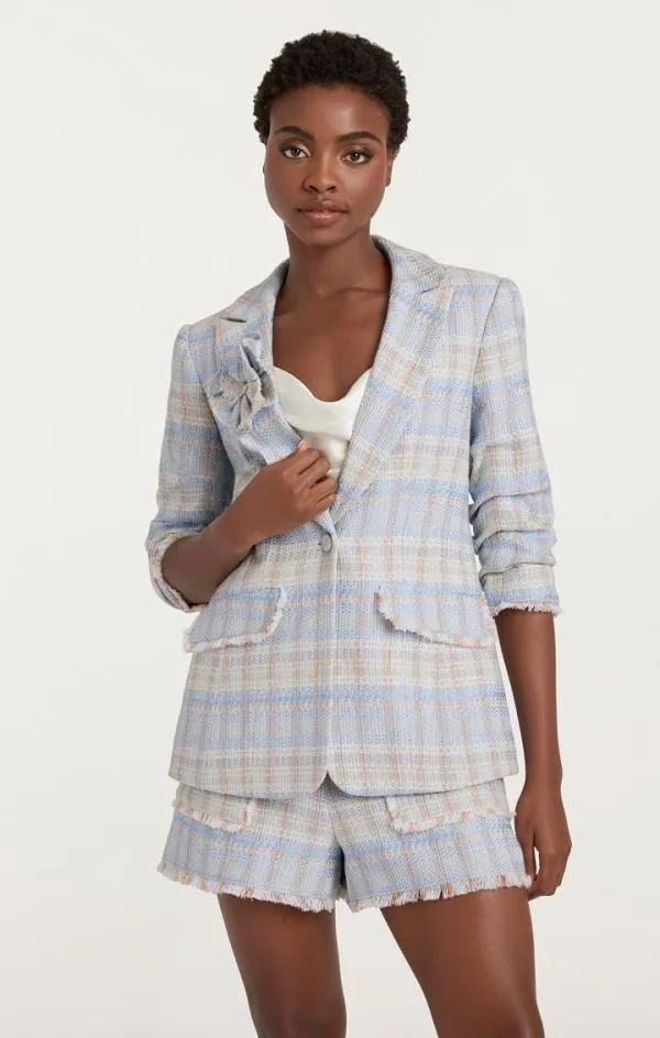 Cinq Sept Boxweave Pricilla Blazer Skylight Women Blazers