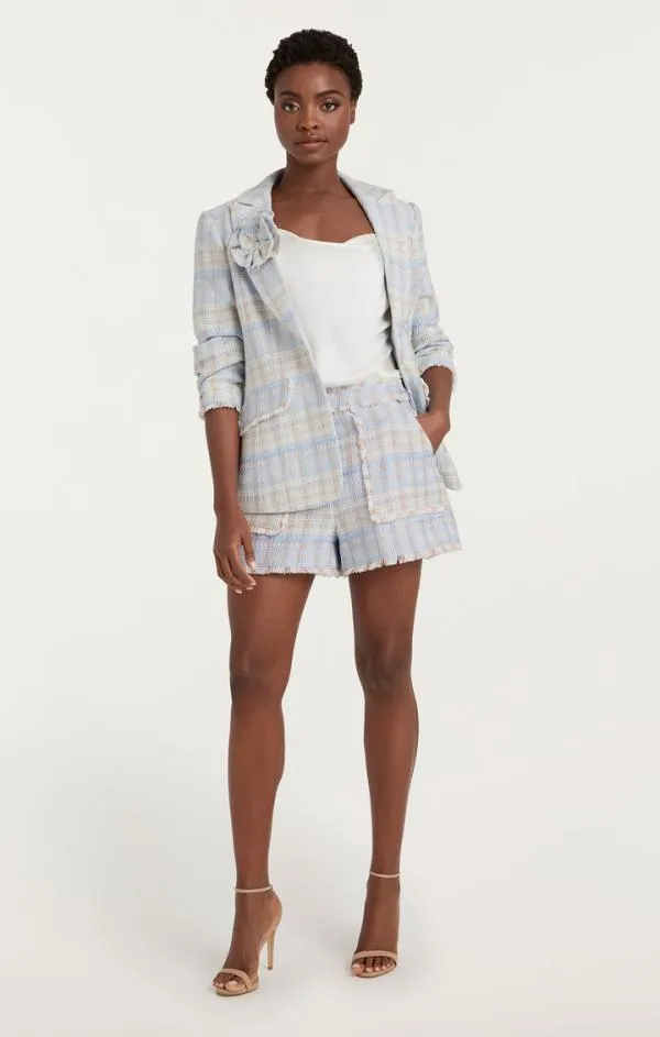 Cinq Sept Boxweave Pricilla Blazer Skylight Women Blazers