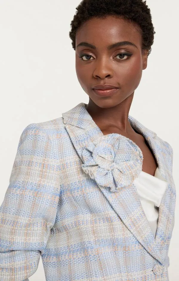 Cinq Sept Boxweave Pricilla Blazer Skylight Women Blazers