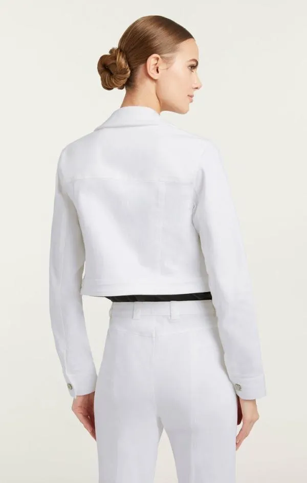 Cinq Sept Crystal Floral Regina Jacket White Women Denim