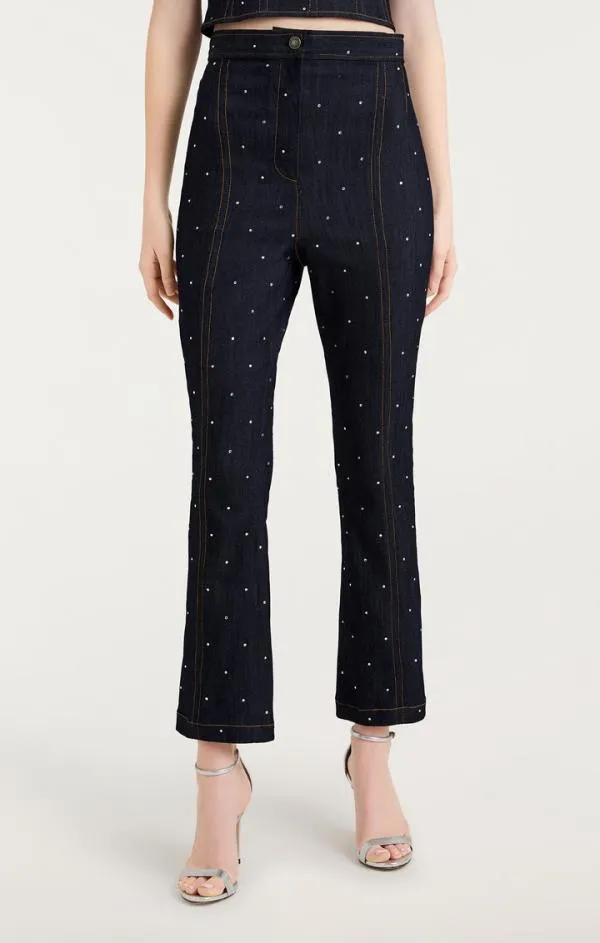 Cinq Sept Ditsy Rhinestone Ora Pant Indigo Women Pants