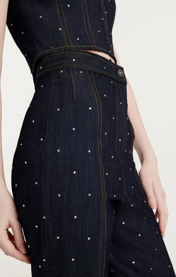Cinq Sept Ditsy Rhinestone Ora Pant Indigo Women Pants