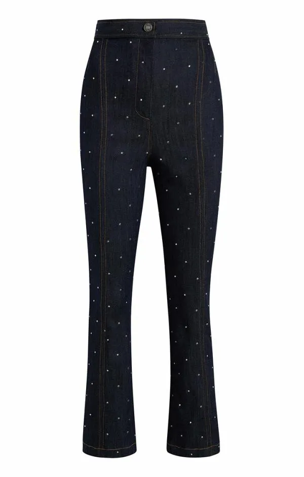 Cinq Sept Ditsy Rhinestone Ora Pant Indigo Women Pants