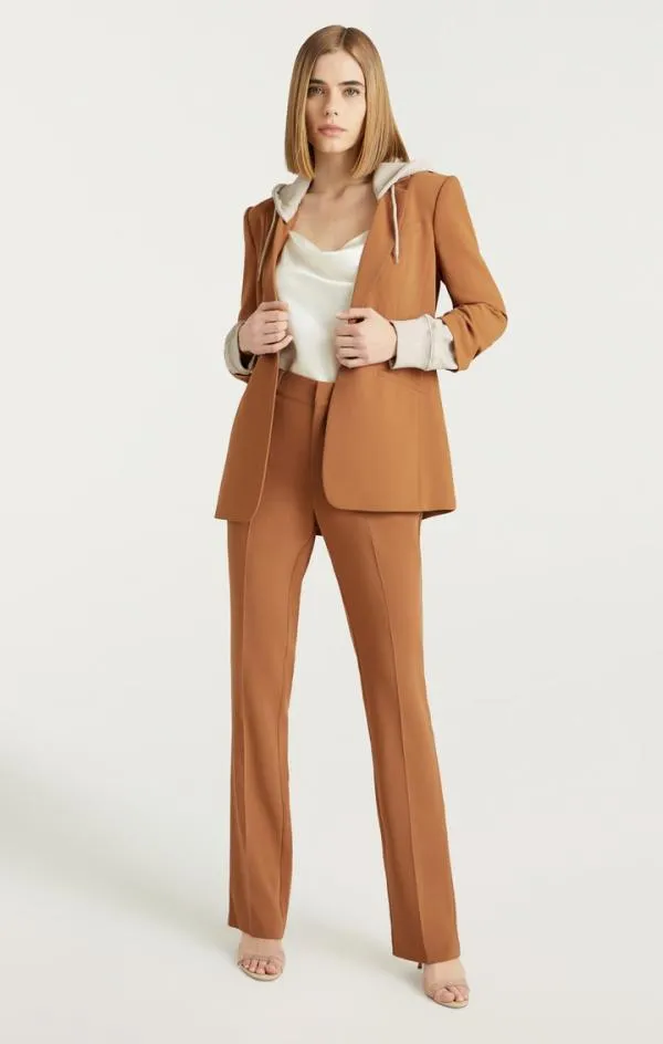 Cinq Sept Hooded Khloe Blazer Cinnamonoatmeal Women Blazers