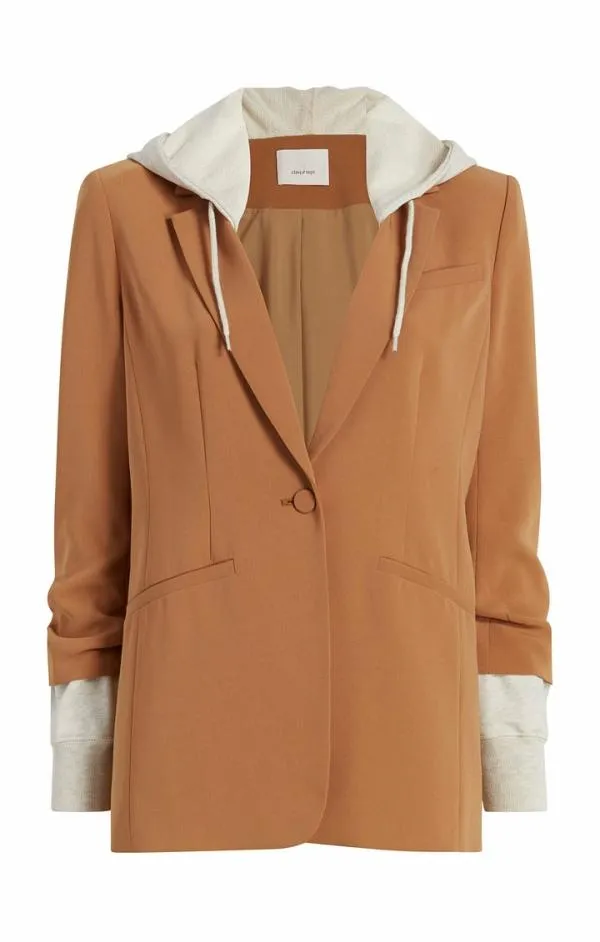 Cinq Sept Hooded Khloe Blazer Cinnamonoatmeal Women Blazers