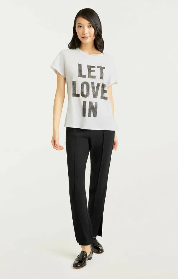 Cinq Sept Rhinestone Let Love In Tee Whiteblack Women Tees