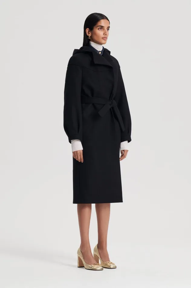 Coats Women Scanlan Theodore HOODED DUFFLE Black Coats Women Scanlan Theodore HOODED DUFFLE Black