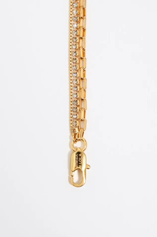 Crystal And Stones Multilayer Chain Necklace Gold Women Bimba Y Lola Necklaces Crystal And Stones Multilayer Chain Necklace Gold Women Bimba Y Lola Necklaces