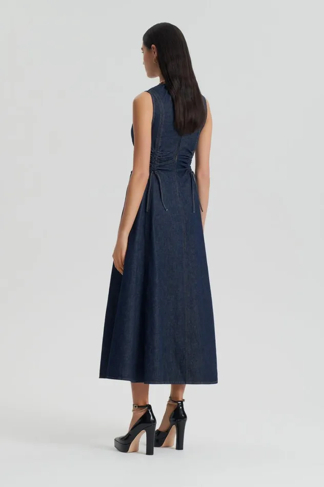 Denim Women Scanlan Theodore DENIM CARGO DRESS Indigo