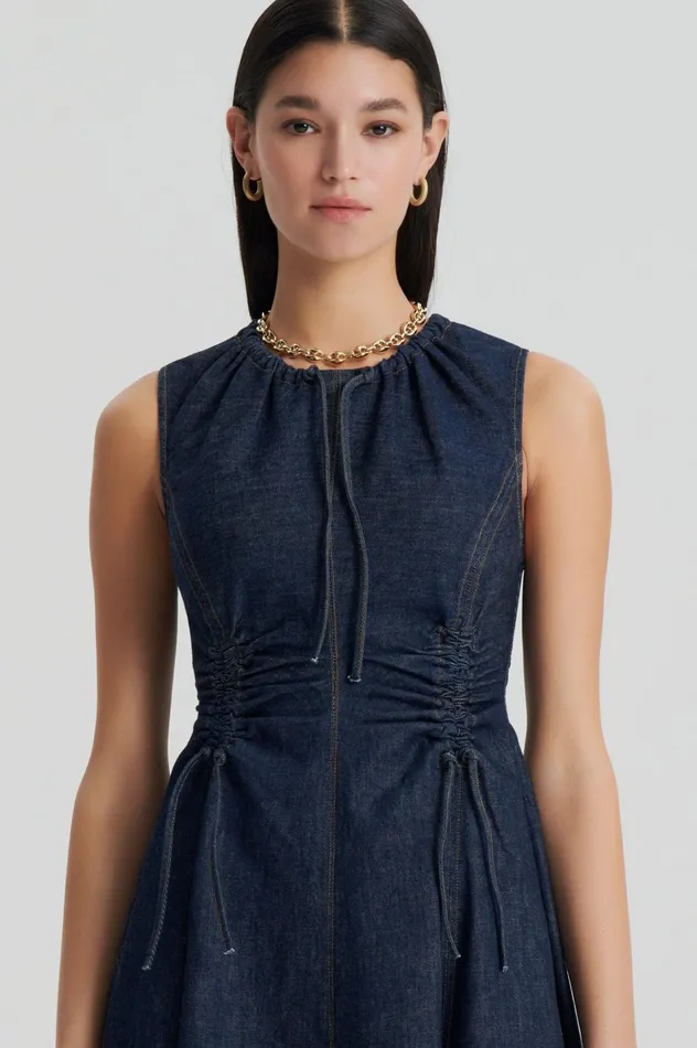 Denim Women Scanlan Theodore DENIM CARGO DRESS Indigo