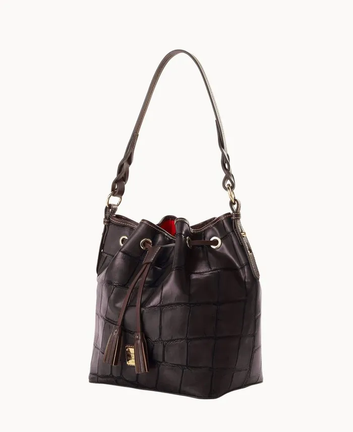 Denison Tasha Drawstring Espresso Woman Dooney and Bourke Shoulder Bags Denison Tasha Drawstring Espresso Woman Dooney and Bourke Shoulder Bags