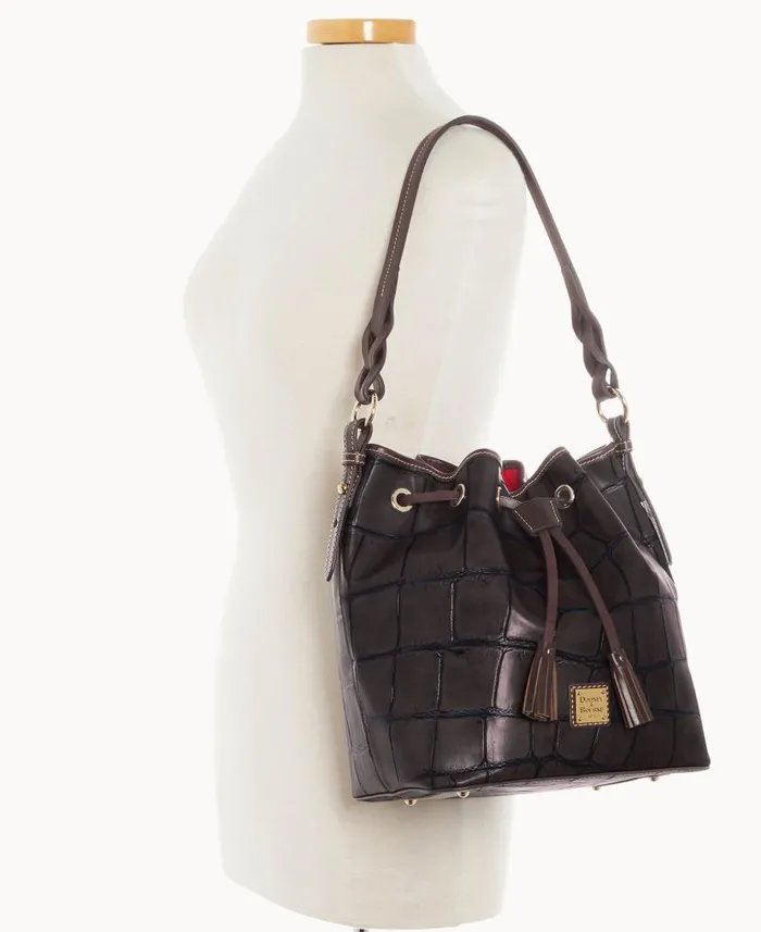 Denison Tasha Drawstring Espresso Woman Dooney and Bourke Shoulder Bags Denison Tasha Drawstring Espresso Woman Dooney and Bourke Shoulder Bags