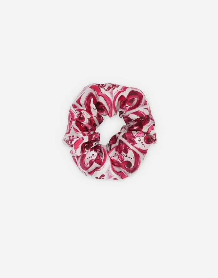 Dolce and Gabbana Accessories Children Majolicaprint Poplin Scrunchie Multicolor Dolce and Gabbana Accessories Children Majolicaprint Poplin Scrunchie Multicolor