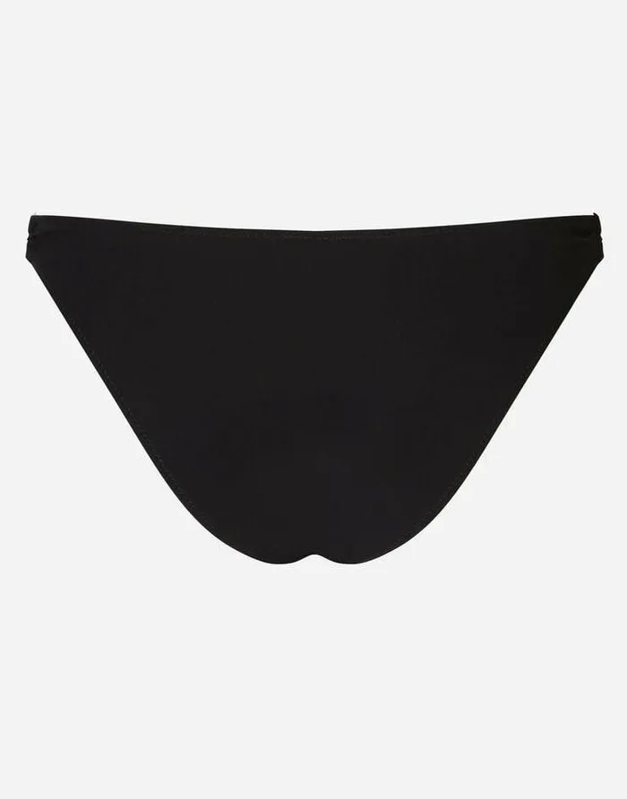 Dolce and Gabbana Beachwear Women Bikini Bottoms With DG Logo Black Dolce and Gabbana Beachwear Women Bikini Bottoms With DG Logo Black