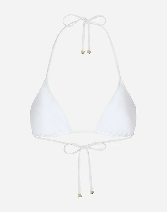 Dolce and Gabbana Beachwear Women Triangle Bikini Top White