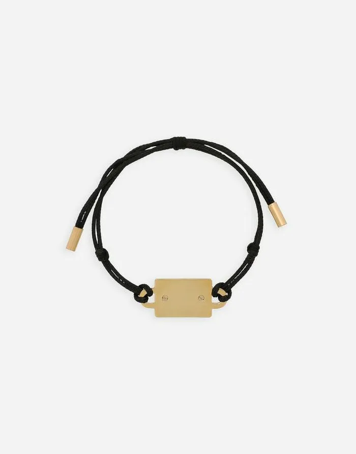 Dolce and Gabbana Bijoux Women Bracelet With Cord And Logo Tag Black