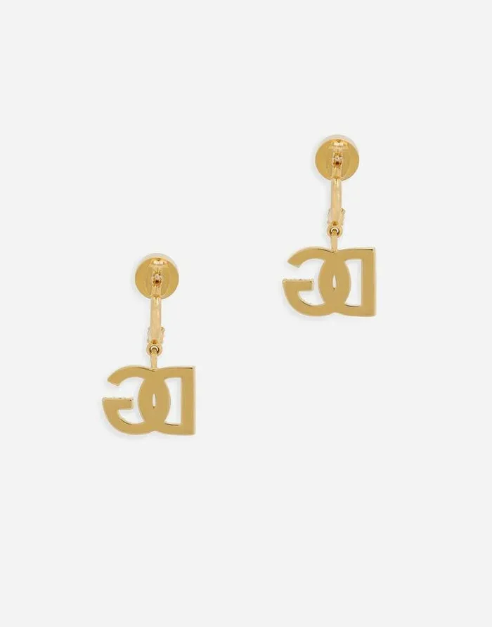 Dolce and Gabbana Bijoux Women Earrings With DG Logo And Rhinestones Gold Dolce and Gabbana Bijoux Women Earrings With DG Logo And Rhinestones Gold
