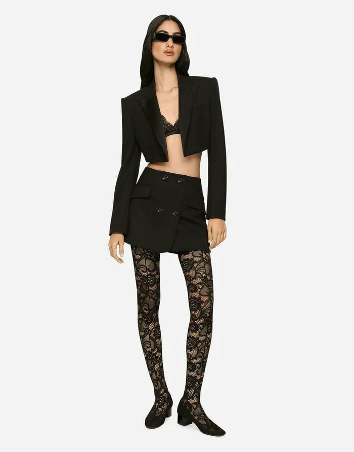 Dolce and Gabbana Blazers Women Twill Spencer Blazer Black Dolce and Gabbana Blazers Women Twill Spencer Blazer Black