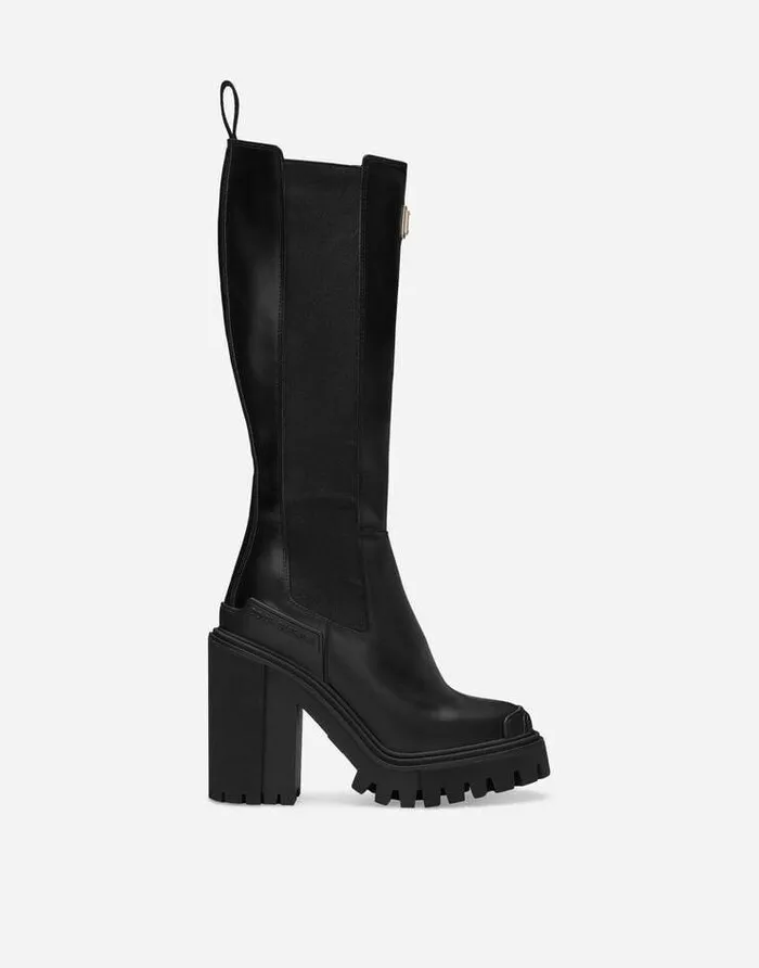 Dolce and Gabbana Boots And Booties Women Calfskin Boots Black