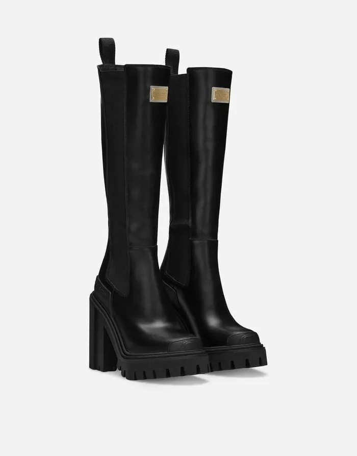 Dolce and Gabbana Boots And Booties Women Calfskin Boots Black Dolce and Gabbana Boots And Booties Women Calfskin Boots Black