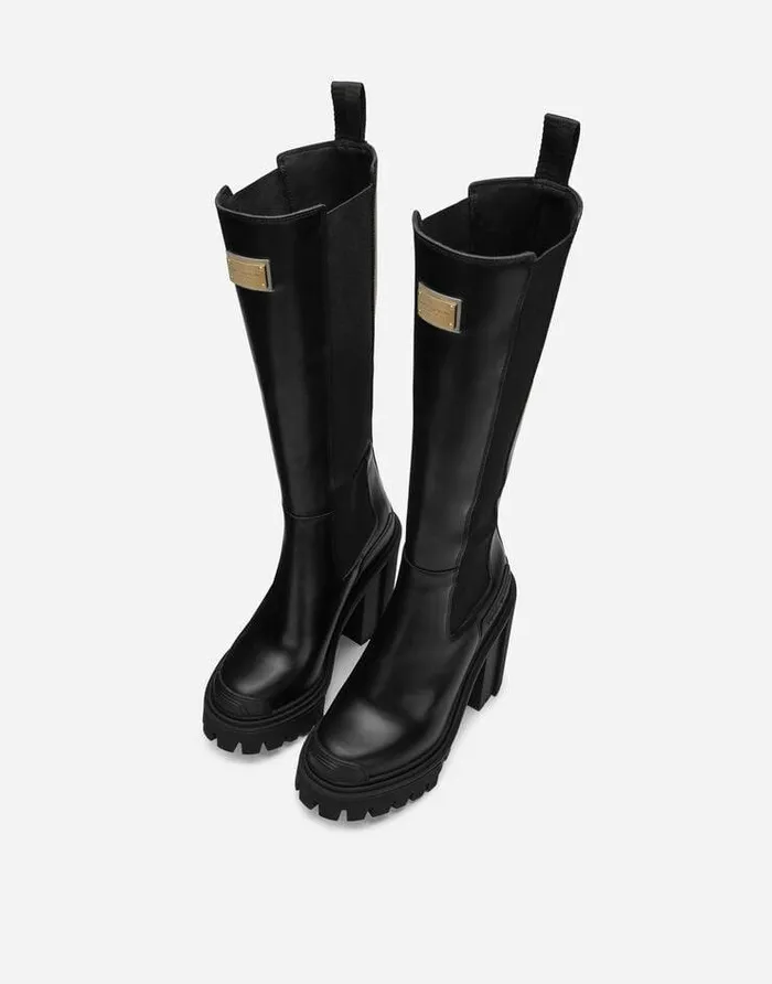 Dolce and Gabbana Boots And Booties Women Calfskin Boots Black Dolce and Gabbana Boots And Booties Women Calfskin Boots Black