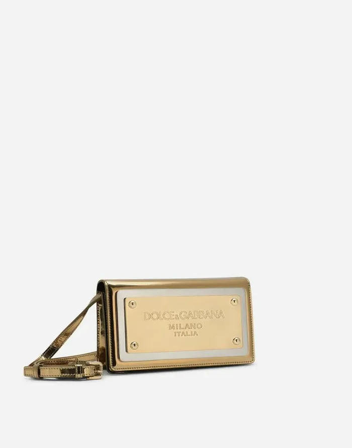 Dolce and Gabbana Clutches Mini And Micro Bags Women Phone Bag With Branded Maxiplate Gold