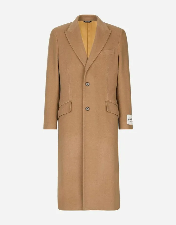 Dolce and Gabbana Coats And Jackets Men Singlebreasted Camel Wool Coat Pale Pink Dolce and Gabbana Coats And Jackets Men Singlebreasted Camel Wool Coat Pale Pink
