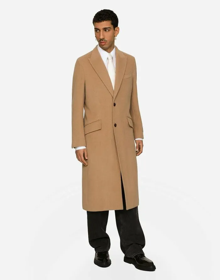 Dolce and Gabbana Coats And Jackets Men Singlebreasted Camel Wool Coat Pale Pink Dolce and Gabbana Coats And Jackets Men Singlebreasted Camel Wool Coat Pale Pink