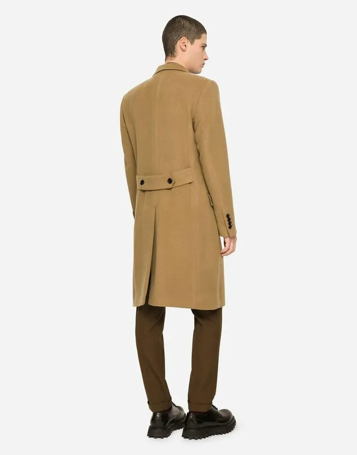 Dolce and Gabbana Coats And Jackets Men Wool And Cashmere Coat Beige Dolce and Gabbana Coats And Jackets Men Wool And Cashmere Coat Beige