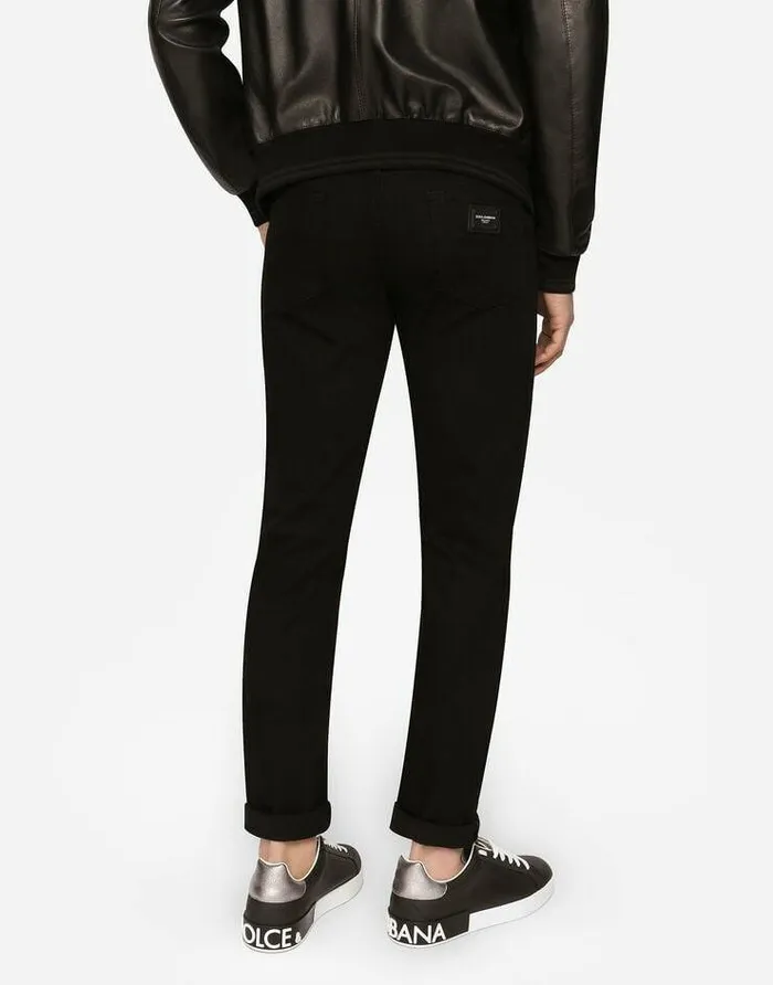 Dolce and Gabbana Denim Men Black Slimfit Stretch Jeans Black Dolce and Gabbana Denim Men Black Slimfit Stretch Jeans Black