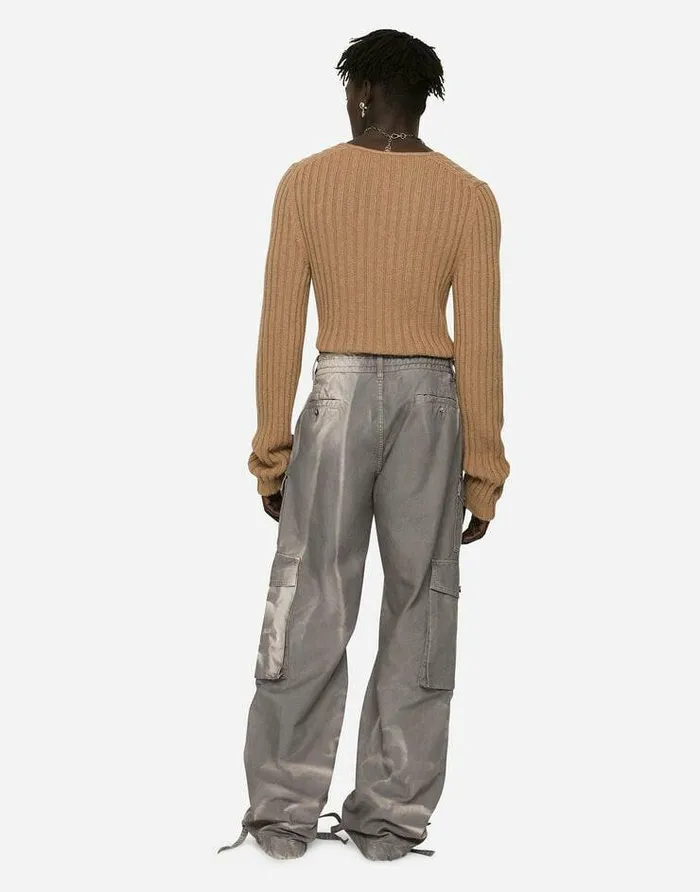 Dolce and Gabbana Denim Men Garmentdyed Cotton Canvas Cargo Jogging Pants Multicolor Dolce and Gabbana Denim Men Garmentdyed Cotton Canvas Cargo Jogging Pants Multicolor
