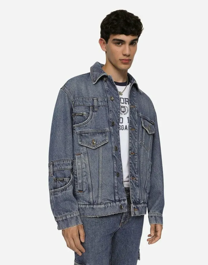 Dolce and Gabbana Denim Men Patchwork Denim Jacket Multicolor Dolce and Gabbana Denim Men Patchwork Denim Jacket Multicolor