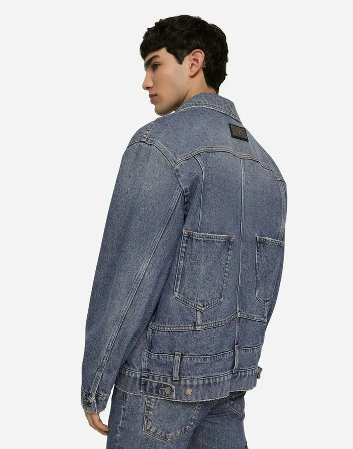 Dolce and Gabbana Denim Men Patchwork Denim Jacket Multicolor Dolce and Gabbana Denim Men Patchwork Denim Jacket Multicolor