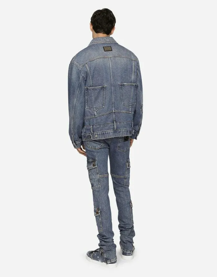 Dolce and Gabbana Denim Men Patchwork Denim Jacket Multicolor Dolce and Gabbana Denim Men Patchwork Denim Jacket Multicolor