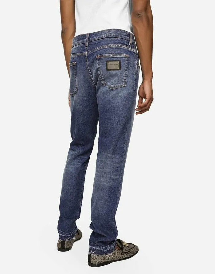 Dolce and Gabbana Denim Men Washed Slim Fit Stretch Denim Jeans Multicolor Dolce and Gabbana Denim Men Washed Slim Fit Stretch Denim Jeans Multicolor
