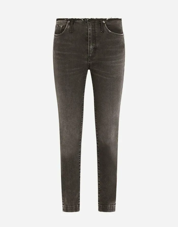 Dolce and Gabbana Denim Women Cotton Jeans With Rawcut Waistband Multicolor
