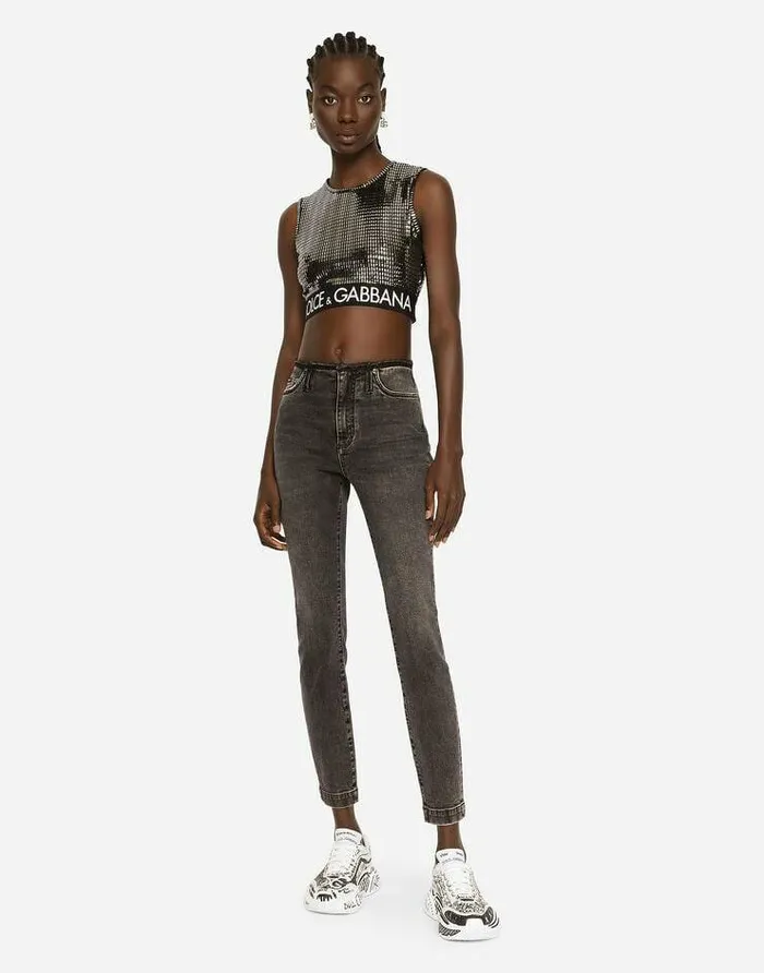 Dolce and Gabbana Denim Women Cotton Jeans With Rawcut Waistband Multicolor