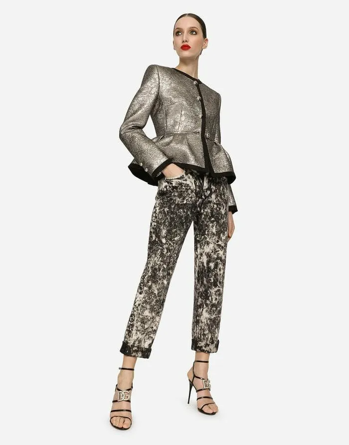 Dolce and Gabbana Denim Women Marbled Boyfriend Jeans Multicolor Dolce and Gabbana Denim Women Marbled Boyfriend Jeans Multicolor