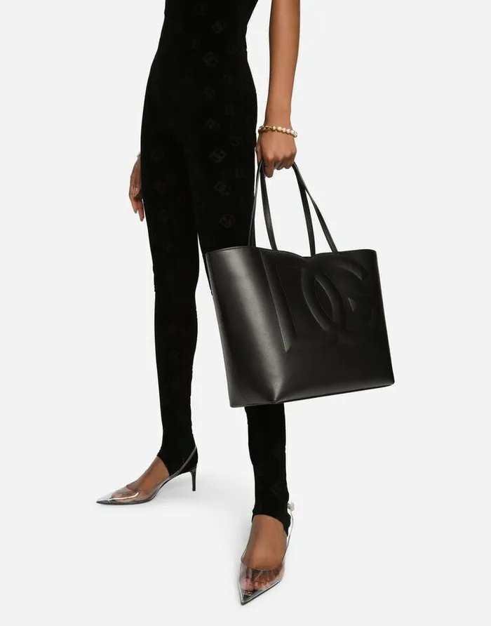 Dolce and Gabbana DG Logo Bag Women Medium Calfskin DG Logo Bag Shopper Black Dolce and Gabbana DG Logo Bag Women Medium Calfskin DG Logo Bag Shopper Black