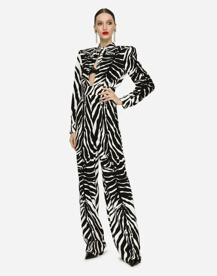 Dolce and Gabbana Dresses Women Zebraprint Cady Jumpsuit Animal Print Dolce and Gabbana Dresses Women Zebraprint Cady Jumpsuit Animal Print