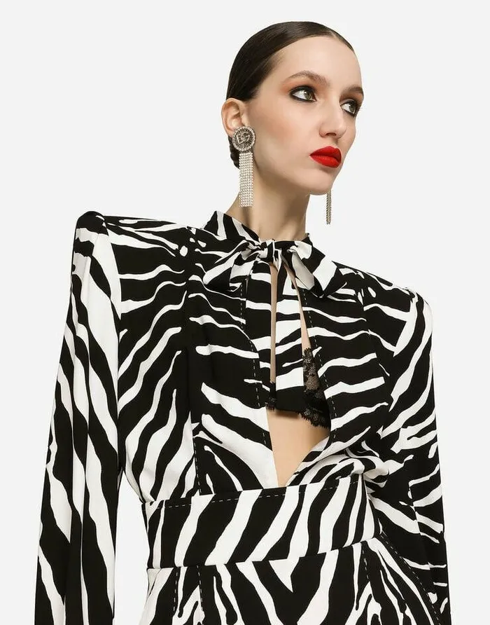 Dolce and Gabbana Dresses Women Zebraprint Cady Jumpsuit Animal Print Dolce and Gabbana Dresses Women Zebraprint Cady Jumpsuit Animal Print